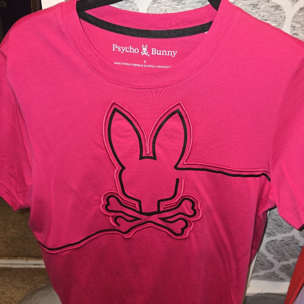 Psycho Bunny Men's Hot Pink Logo Tee